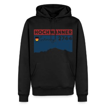 Berg Hochwanner Bergtour Skitour Normalweg Wandern - Männer Premium Bio Hoodie - Schwarz - Vorne - Nico (187cm)