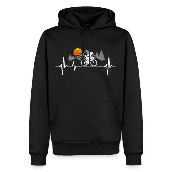 Herzschlag Fahrrad Radfahrer Rennrad - Männer Premium Bio Hoodie - Schwarz - Vorne - Nico (187cm)