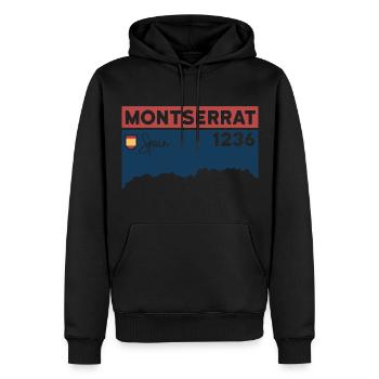 Montserrat Altitude Mountain Hiking Barcelone Cadeau - Sweat à capuche Premium bio Homme - noir - Devant - Nico (187cm)