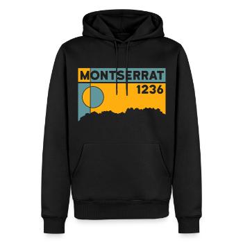 Montserrat Altitude Mountain Hiking Barcelone Cadeau - Sweat à capuche Premium bio Homme - noir - Devant - Nico (187cm)