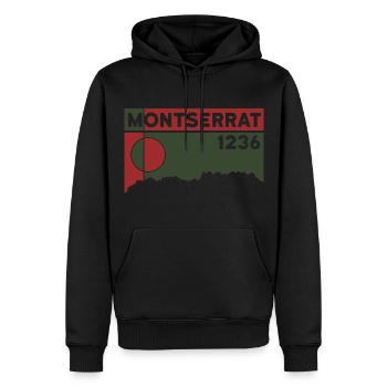 Montserrat Altitude Mountain Hiking Barcelone Cadeau - Sweat à capuche Premium bio Homme - noir - Devant - Nico (187cm)
