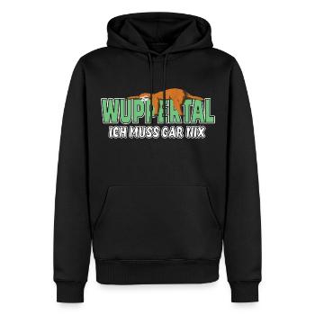 Wuppertal ich muss gar nix Faultier Heimat - Männer Premium Bio Hoodie - Schwarz - Vorne - Nico (187cm)