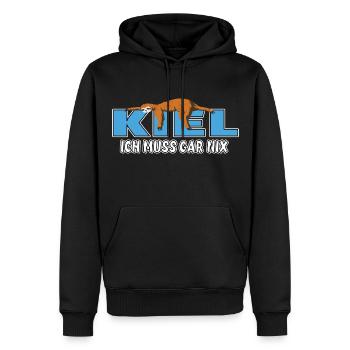 Kiel ich muss gar nix Faultier Heimat - Männer Premium Bio Hoodie - Schwarz - Vorne - Nico (187cm)