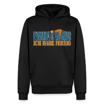 Im Ruhestand 2022 ich habe fertig Faultier Rentner - Männer Premium Bio Hoodie - Schwarz - Vorne - Nico (187cm)