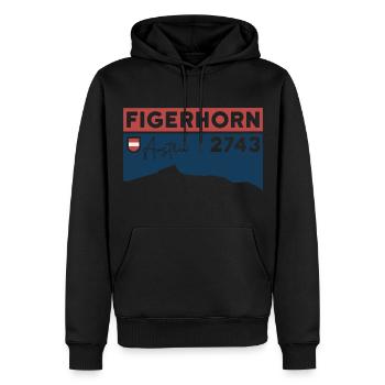 Figerhorn Sonnenaufgang Aufstieg Wanderung Wandern - Männer Premium Bio Hoodie - Schwarz - Vorne - Nico (187cm)