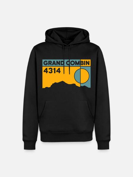 Grand Combin - Sweat à capuche Premium bio Homme - noir