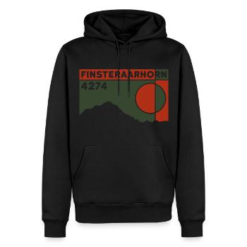 Finsteraarhorn Berner Oberland Skitour Wandern - Männer Premium Bio Hoodie - Schwarz - Vorne - Nico (187cm)