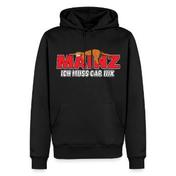Mainz ich muss gar nix Faultier Heimat - Männer Premium Bio Hoodie - Schwarz - Vorne - Nico (187cm)