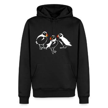 Papageientaucher Bretagne - Männer Premium Bio Hoodie - Schwarz - Vorne - Nico (187cm)