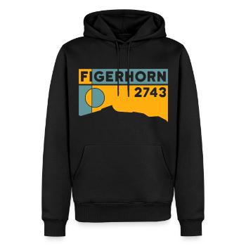 Figerhorn Sonnenaufgang Aufstieg Wanderung Wandern - Männer Premium Bio Hoodie - Schwarz - Vorne - Nico (187cm)