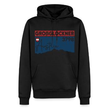 Großglockner Hohe Tauern Skitour Wandern Berglauf - Männer Premium Bio Hoodie - Schwarz - Vorne - Nico (187cm)