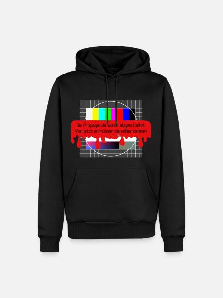 Die Propaganda wurde abgeschaltet - Männer Premium Bio Hoodie - Schwarz