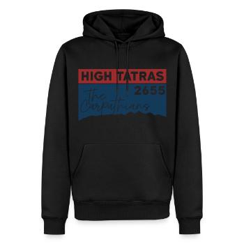 Hohe Karpaten Wandern Wanderung Andenken - Männer Premium Bio Hoodie - Schwarz - Vorne - Nico (187cm)