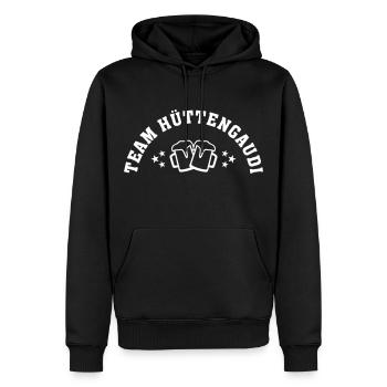 Hüttengaudi Apres Ski Party Après-Ski-Sprüche crew - Männer Premium Bio Hoodie - Schwarz - Vorne - Nico (187cm)