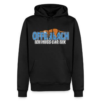 Offenbach ich muss gar nix Faultier Heimat - Männer Premium Bio Hoodie - Schwarz - Vorne - Nico (187cm)