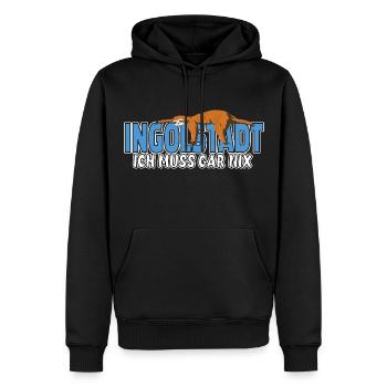 Ingolstadt ich muss gar nix Faultier Heimat - Männer Premium Bio Hoodie - Schwarz - Vorne - Nico (187cm)