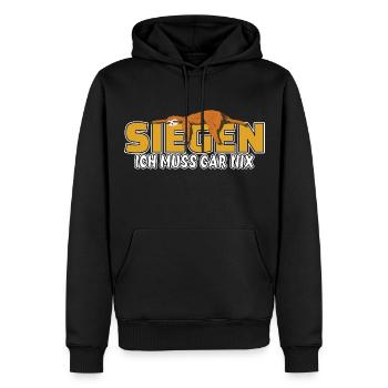 Siegen ich muss gar nix Faultier Heimat - Männer Premium Bio Hoodie - Schwarz - Vorne - Nico (187cm)