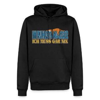 Im Ruhestand 2022 ich muss gar nix Faultier - Männer Premium Bio Hoodie - Schwarz - Vorne - Nico (187cm)