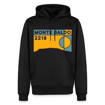 Monte Baldo - Männer Premium Bio Hoodie - Schwarz - Vorne - Nico (187cm)