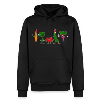 Vegetables for Christmas - Men’s Premium Organic Hoodie - black - Front - Nico (187cm)