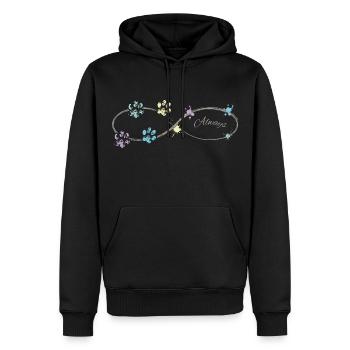 Pattes de chien d'amour animal - Sweat à capuche Premium bio Homme - noir - Devant - Nico (187cm)