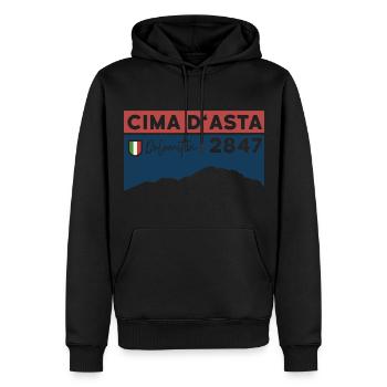 Cima d’Asta Hike Mountain Tour Route Normale Italie - Sweat à capuche Premium bio Homme - noir - Devant - Nico (187cm)