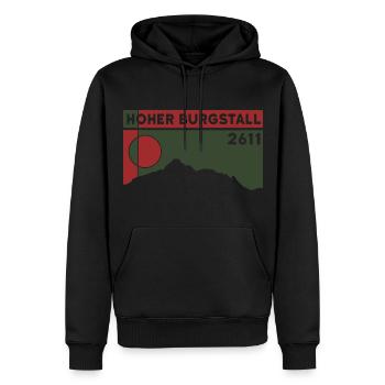 Hoher Burgstall Bergtour Klettersteig Stubaital - Männer Premium Bio Hoodie - Schwarz - Vorne - Nico (187cm)