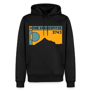 Hohe Kreuzspitze Skitour Jaufenpass Berg Wanderung - Männer Premium Bio Hoodie - Schwarz - Vorne - Nico (187cm)