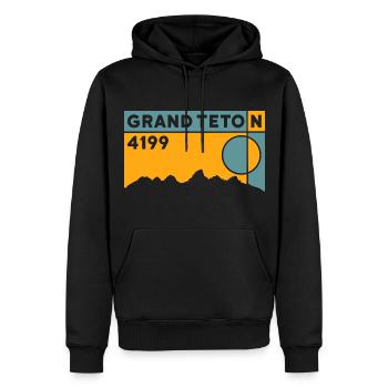 Grand Teton Finisher Wyoming Mountain randonnée souvenir - Sweat à capuche Premium bio Homme - noir - Devant - Nico (187cm)