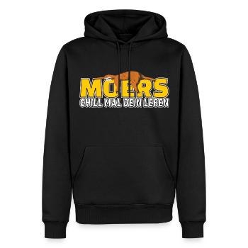 Moers chill mal dein Leben Faultier Heimat - Männer Premium Bio Hoodie - Schwarz - Vorne - Nico (187cm)