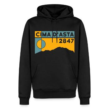Cima d’Asta Hike Mountain Tour Route Normale Italie - Sweat à capuche Premium bio Homme - noir - Devant - Nico (187cm)