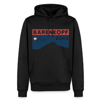Bärenkopf Berg Allgäuer Alpen Vorarlberg Wandern - Männer Premium Bio Hoodie - Schwarz - Vorne - Nico (187cm)