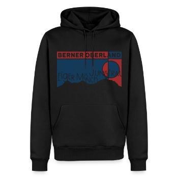 Eiger, Mönch, Jungfrau, Berg, Oberland bernois, randonnée pédestre - Sweat à capuche Premium bio Homme - noir - Devant - Nico (187cm)