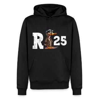 Pension 2025 Canard Retraité Retraité Drôle - Sweat à capuche Premium bio Homme - noir - Devant - Nico (187cm)