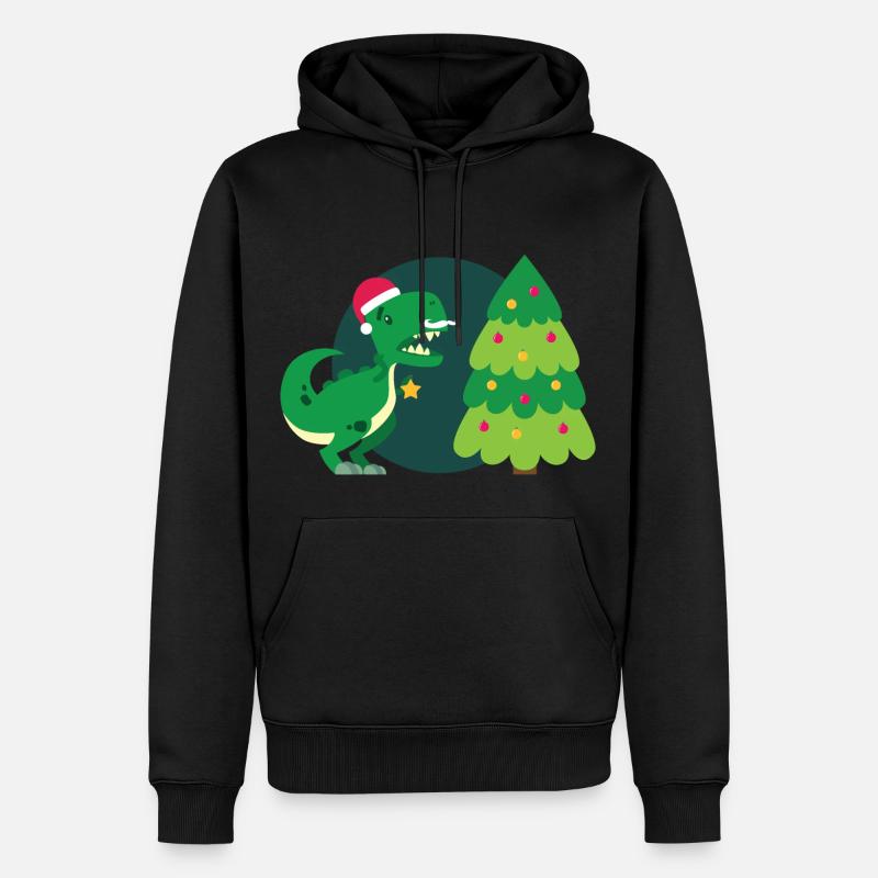 T-Rex déteste Noël - Sweat à capuche Premium bio Homme - noir