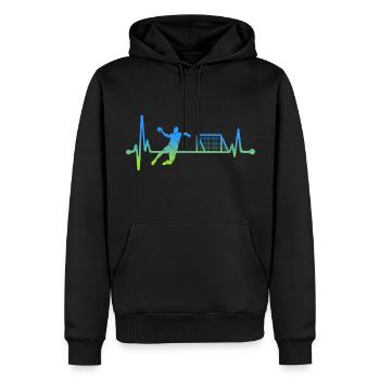 Handballer Herzlinie Handball Handballspieler - Männer Premium Bio Hoodie - Schwarz - Vorne - Nico (187cm)