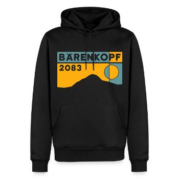 Bärenkopf Berg Allgäuer Alpen Vorarlberg Wandern - Männer Premium Bio Hoodie - Schwarz - Vorne - Nico (187cm)