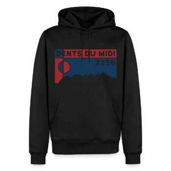Dents du Midi Wanderung Trail Tour Überschreitung - Männer Premium Bio Hoodie - Schwarz - Vorne - Nico (187cm)