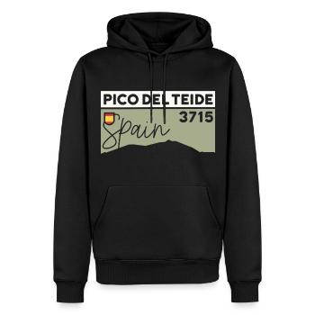 Pico del Teide Hiking Tenerife Souvenir Volcano - Men’s Premium Organic Hoodie - black - Front - Nico (187cm)