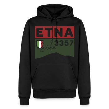 Etna Ätna Mongibello Vulkan Berg Sizilien Andenken - Männer Premium Bio Hoodie - Schwarz - Vorne - Nico (187cm)