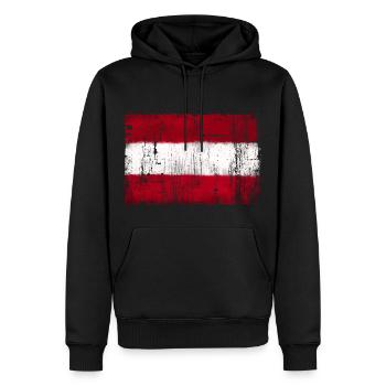 Autriche - Sweat à capuche Premium bio Homme - noir - Devant - Nico (187cm)