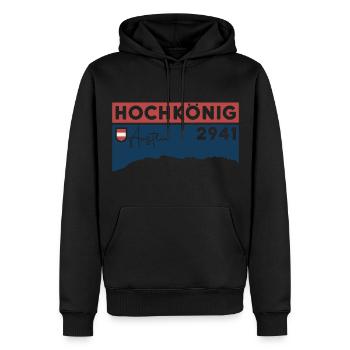 Hochkönig Randonnée Randonnée Via ferrata Domaine skiable - Sweat à capuche Premium bio Homme - noir - Devant - Nico (187cm)