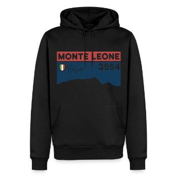 Monte Leone Höhe Hochtour Besteigung Dolomiten - Männer Premium Bio Hoodie - Schwarz - Vorne - Nico (187cm)