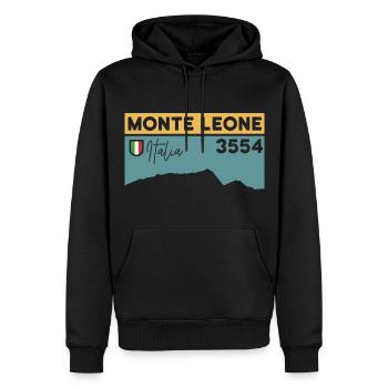 Monte Leone Höhe Hochtour Besteigung Dolomiten - Männer Premium Bio Hoodie - Schwarz - Vorne - Nico (187cm)