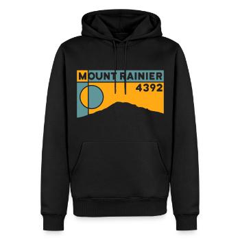 Mount Rainier Hiking Climb Keepsake Gift - Men’s Premium Organic Hoodie - black - Front - Nico (187cm)