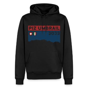 Piz Umbrail Skitour Bergtour Bike Tour Souvenir - Männer Premium Bio Hoodie - Schwarz - Vorne - Nico (187cm)