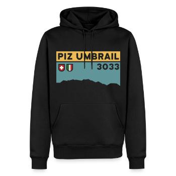 Piz Umbrail Mountain Tour Bike Tour Ski Tour Souvenirs - Sweat à capuche Premium bio Homme - noir - Devant - Nico (187cm)