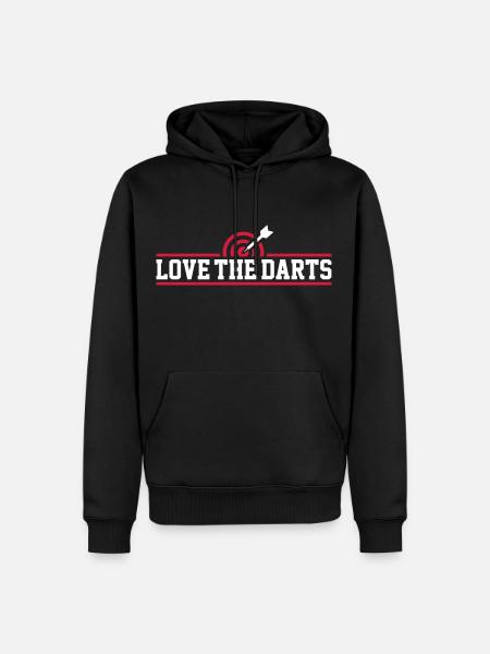 Love The Darts - Männer Premium Bio Hoodie - Schwarz