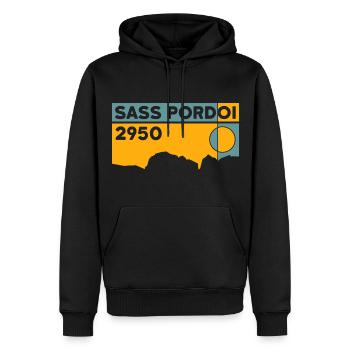 Sass Pordoi Hiking Sella Pordoi Peak Dolomites - Men’s Premium Organic Hoodie - black - Front - Nico (187cm)