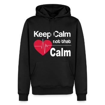 keep calm doc - Sweat à capuche Premium bio Homme - noir - Devant - Nico (187cm)